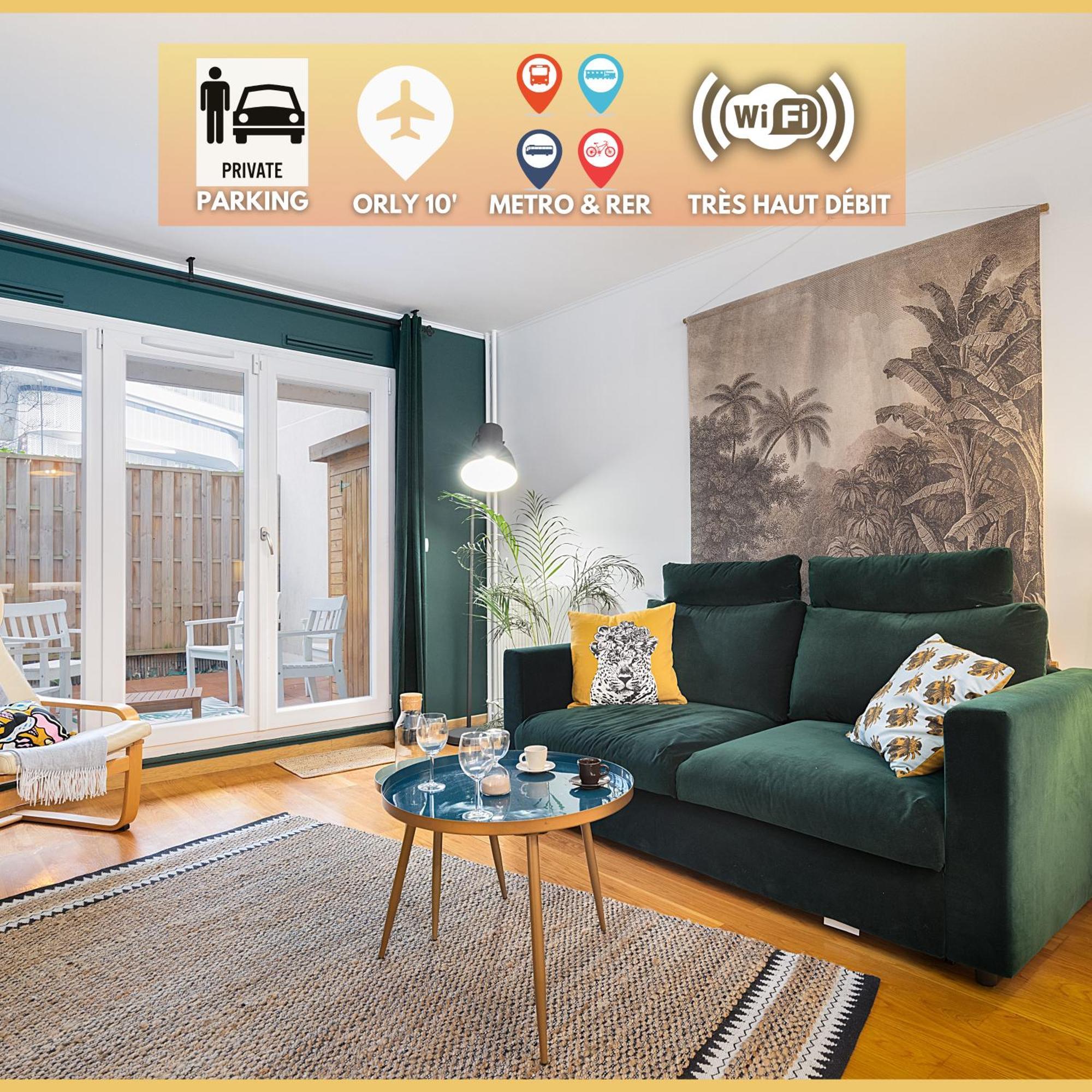 Cosy'N Paris - Parking Secure - Metro 14 - Wifi - Terrace - Premium Bedding Leilighet Gentilly Eksteriør bilde